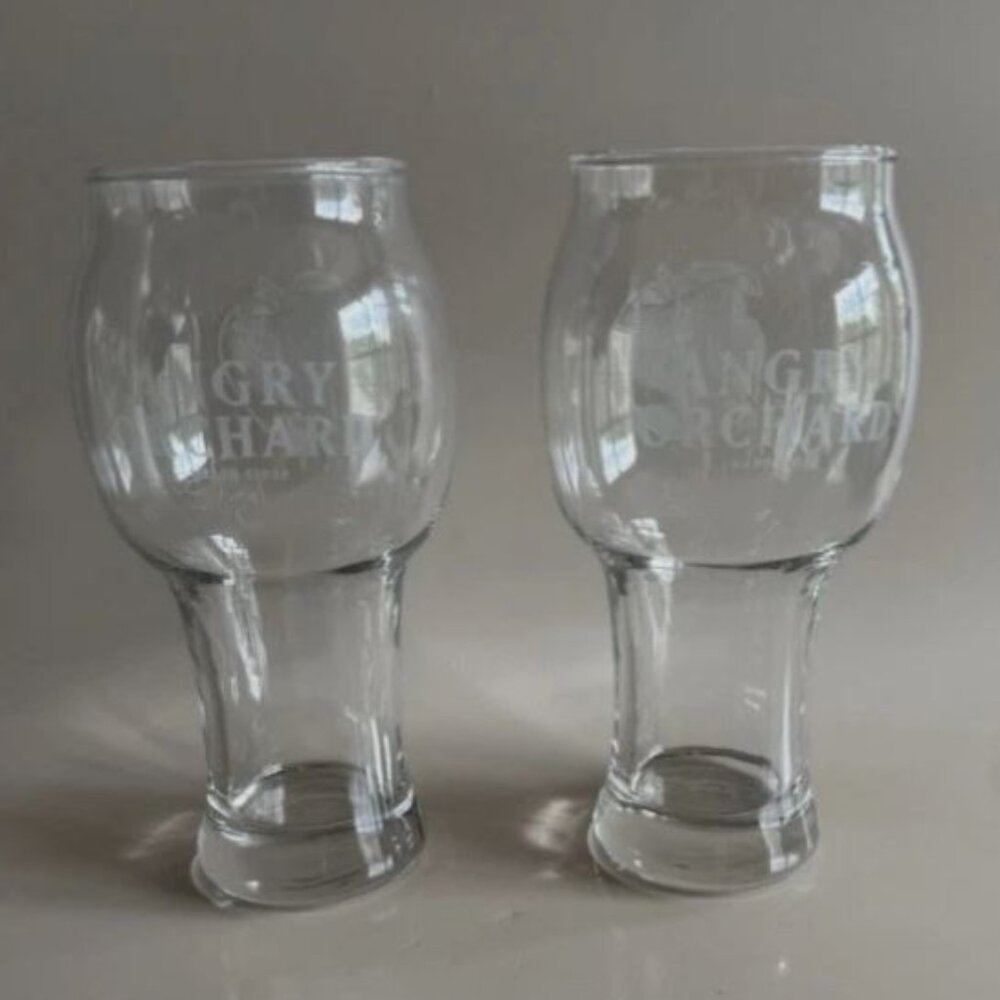 Angry Orchard Hard Cider 16 oz Apple Glass - Set of Two (2) Glasses